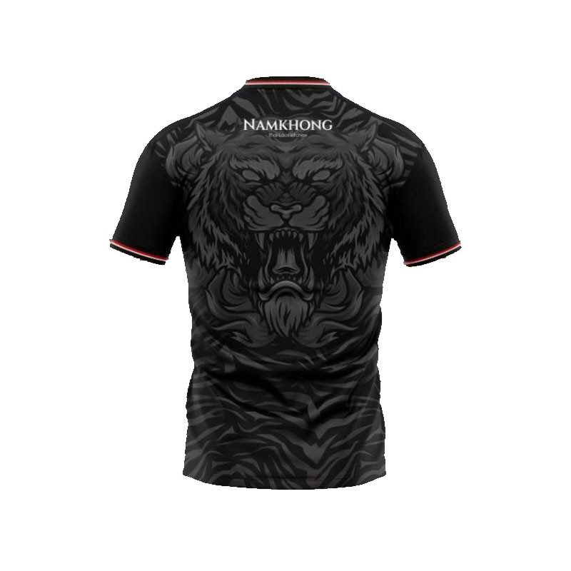 V-neck sports shirt, Namkhong model, red and black, Tigers brand