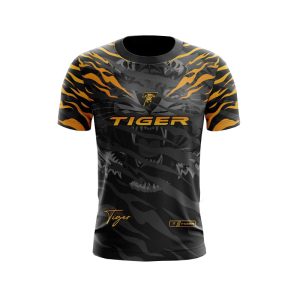Round neck sports shirt, Tiger pattern, Tiger brand