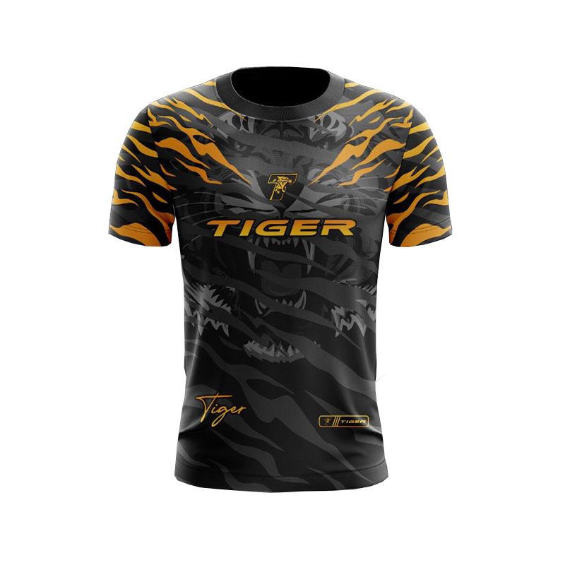 Round neck sports shirt, Tiger pattern, Tiger brand