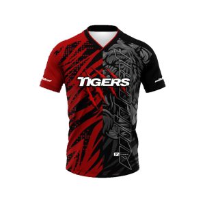 V-neck sports shirt (Red-Black) Tigers-Wildcat Brand